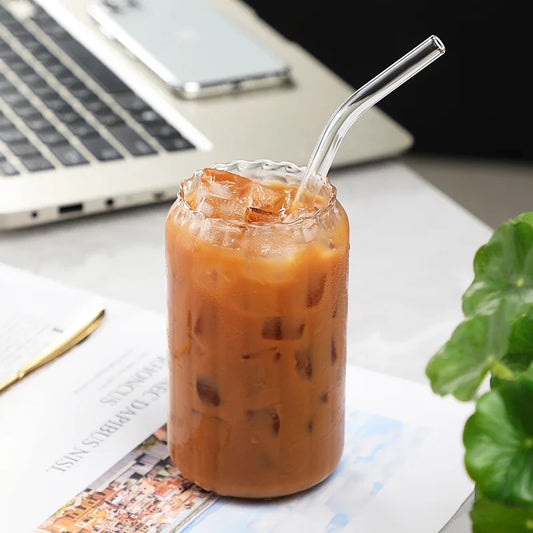 Glass Tumbler & Straw with Bamboo Lid